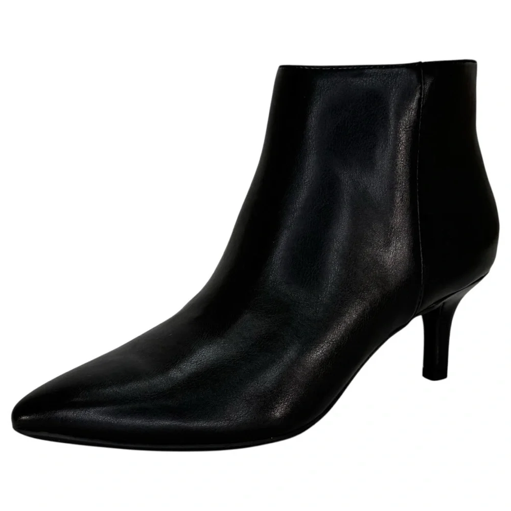 Aerosoles Edith Black Faux Leather Womens Booties Size 8.5M - Picture 3 of 14